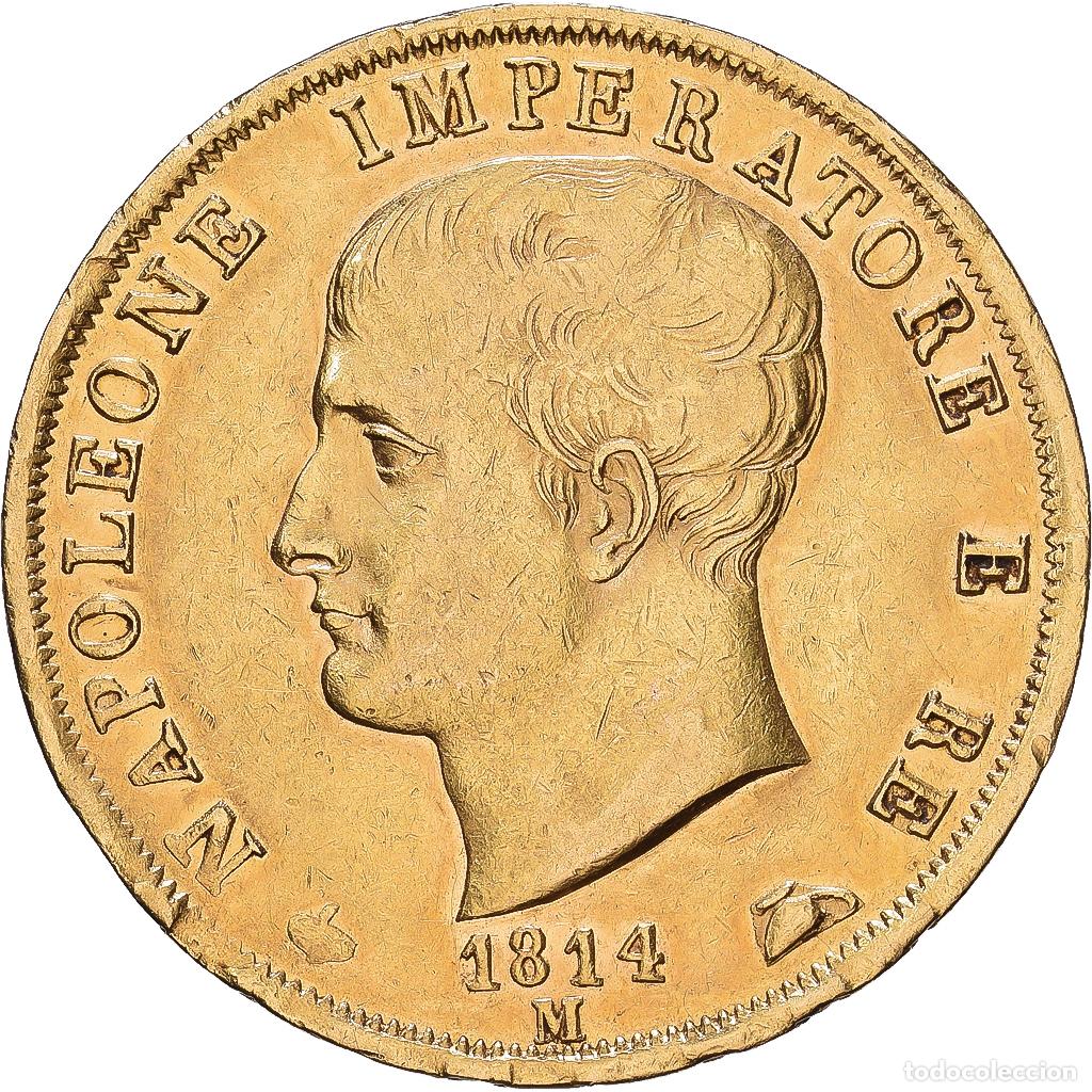 Monedas antiguas de Europa: [#1552531] Estados italianos, KINGDOM OF NAPOLEON, Napoleon I, 40 Lire, 1814, Milan, Oro