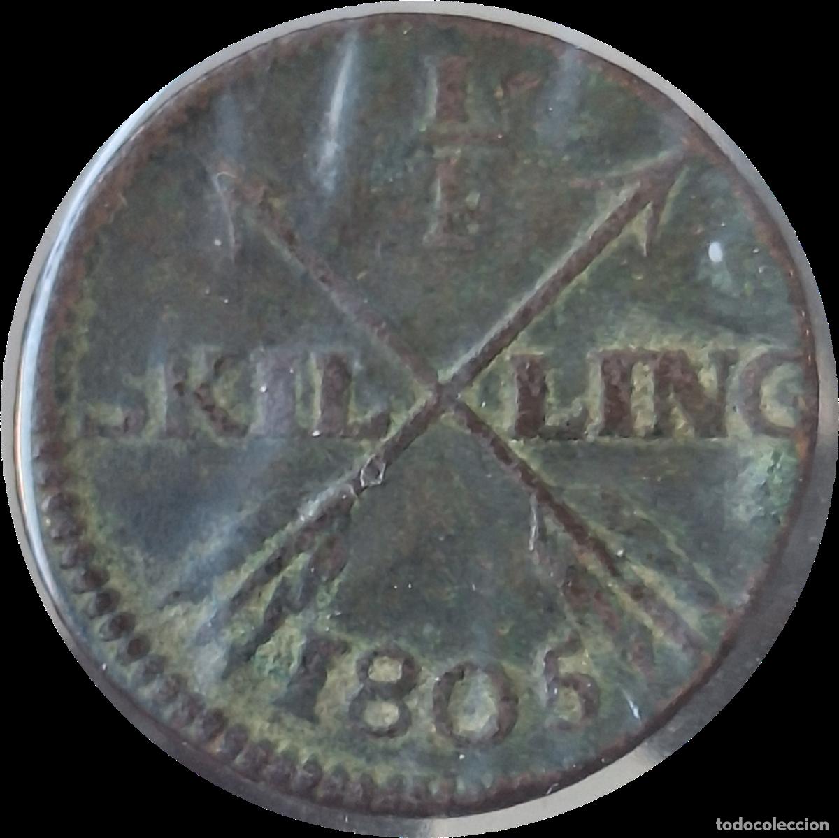 Monnaies anciennes de Europe: Suecia. 1/4 Skilling 1805. Gustavo Adolfo IV.