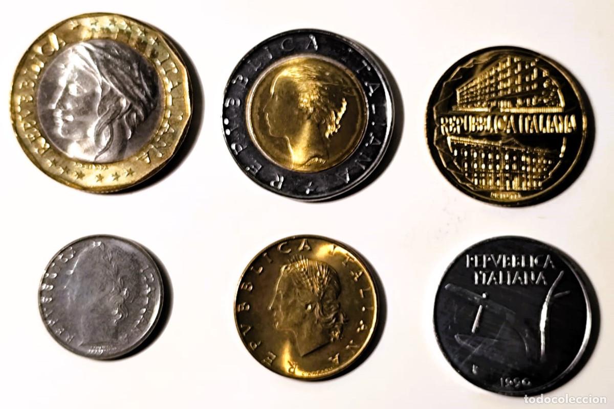 Old Coins of Europe: Italia 6 Monedas S/C Incluye 1000 Liras 1997 &ldquo;Error Mapa&rdquo; (Variante) Lote 2640