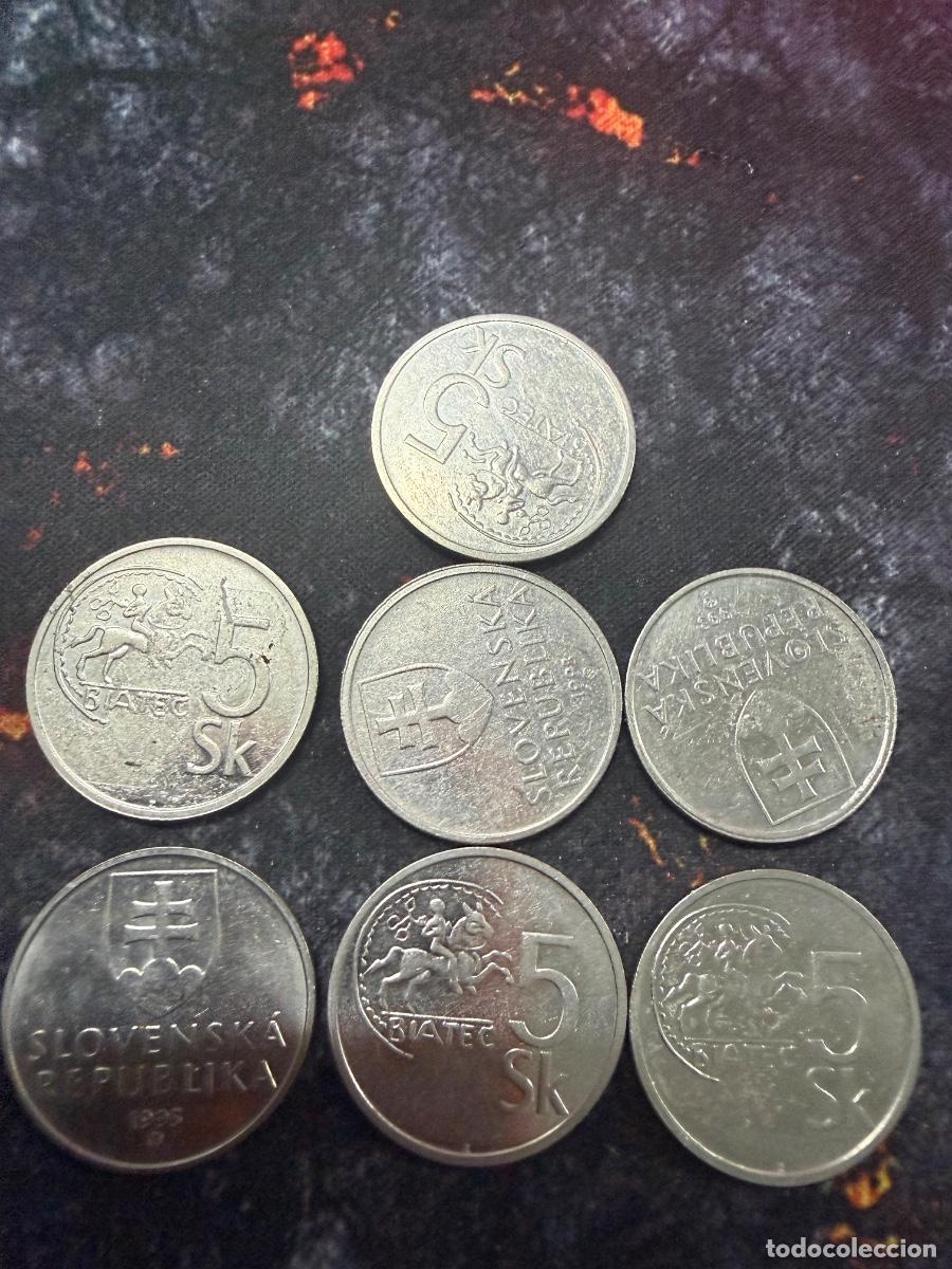 Moedas antigas da Europa: 57.- 7 monedas de Eslovaquia: el jinete Biatec