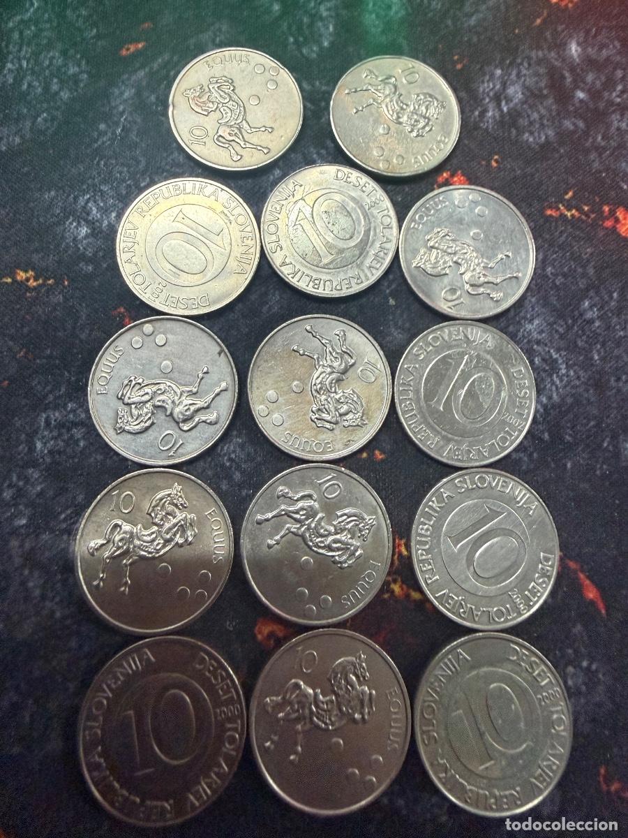 Old Coins of Europe: 58.- 14 monedas de Eslovenia: caballos EQUUS