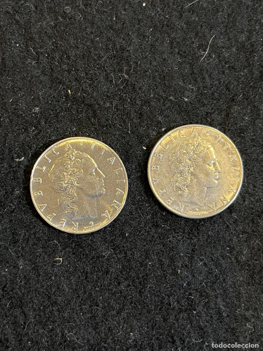 Alte M&uuml;nzen aus Europa: Lote de 2 monedas 50 Liras Italia Vulcano 1966 y 1981 &ndash; Rep&uacute;blica Italiana &ndash; Acmonital &ndash; Coleccionis