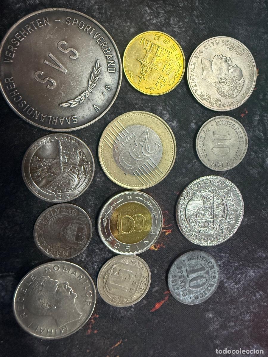 Moedas antigas da Europa: 61.- 12 piezas del mundo: monedas y medalla SVS