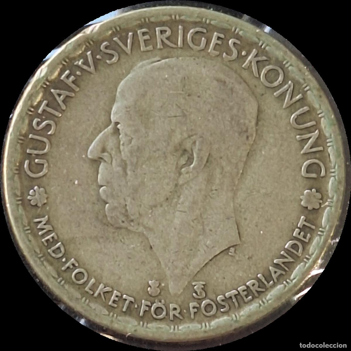 Monete antiche di Europa: PLATA. Suecia. 1 corona 1946. Gustavo V.