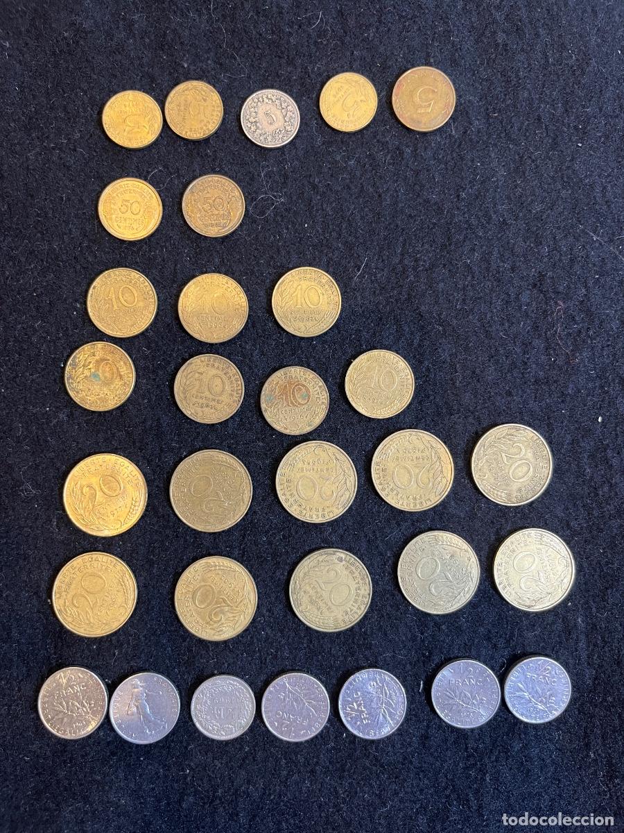 Monete antiche di Europa: Lote de 26 monedas antiguas Francia, Suiza y Alemania &ndash; Francos, C&eacute;ntimos, Rappen, Pfennig y 1/2 Fra
