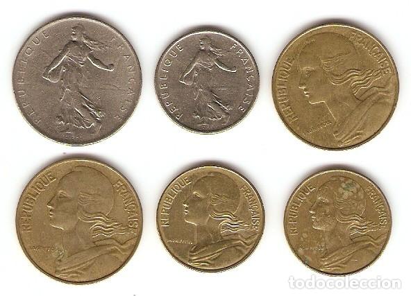 Monnaies anciennes de Europe: FRANCIA LOTE DE SEIS MONEDAS