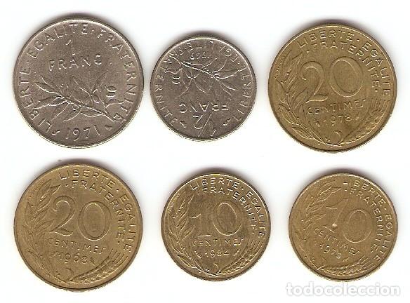 Monedas antiguas de Europa: FRANCIA LOTE DE SEIS MONEDAS - Foto 2