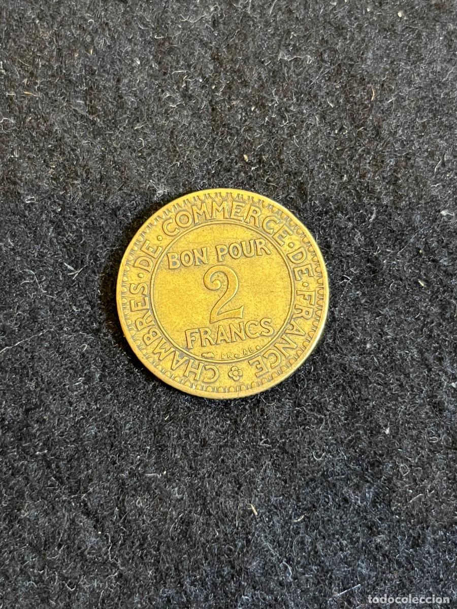 Monete antiche di Europa: Moneda 2 Francos Francia 1925 Chambres de Commerce de France Bon Pour 2 Francs Aluminio Bronce