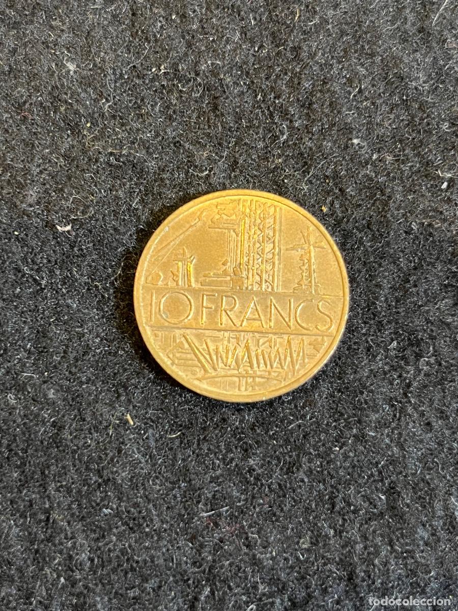 Moedas antigas da Europa: Moneda 10 Francos Francia 1977 Tipo Mathieu Bronce de Aluminio V Rep&uacute;blica Francesa Coleccionismo
