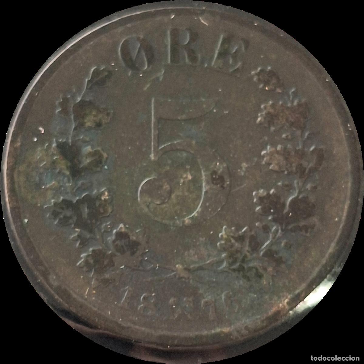 Monete antiche di Europa: Noruega. 5 ore 1876. Oscar II.