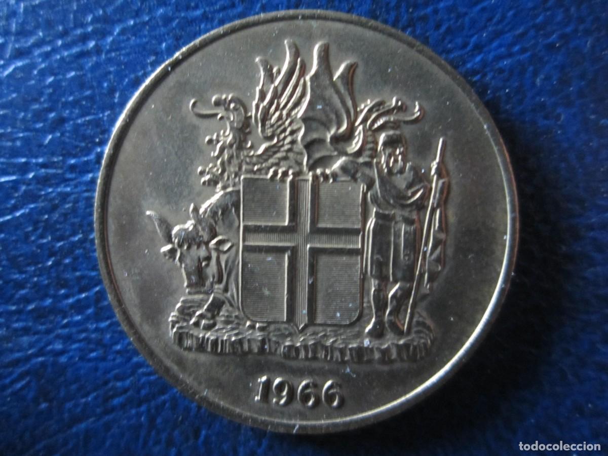 Monedas antiguas de Europa: Islandia 2 Coronas 1966 - Foto 2