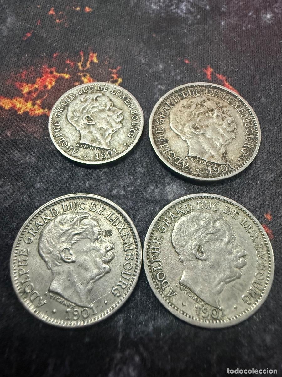 Moedas antigas da Europa: Lote 72.- 4 monedas 1901 Luxemburgo