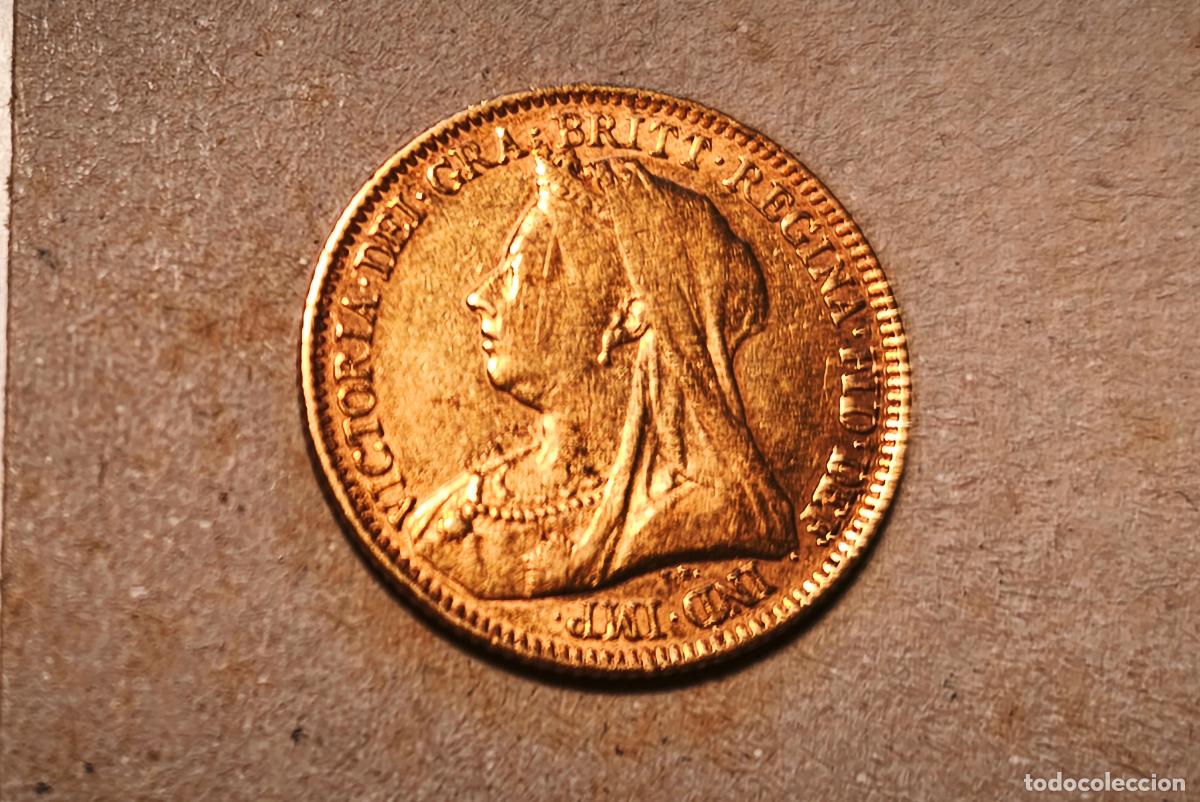 Monete antiche di Europa: Moneda media libra de oro, 1893, Reina Victoria, Gran Breta&ntilde;a
