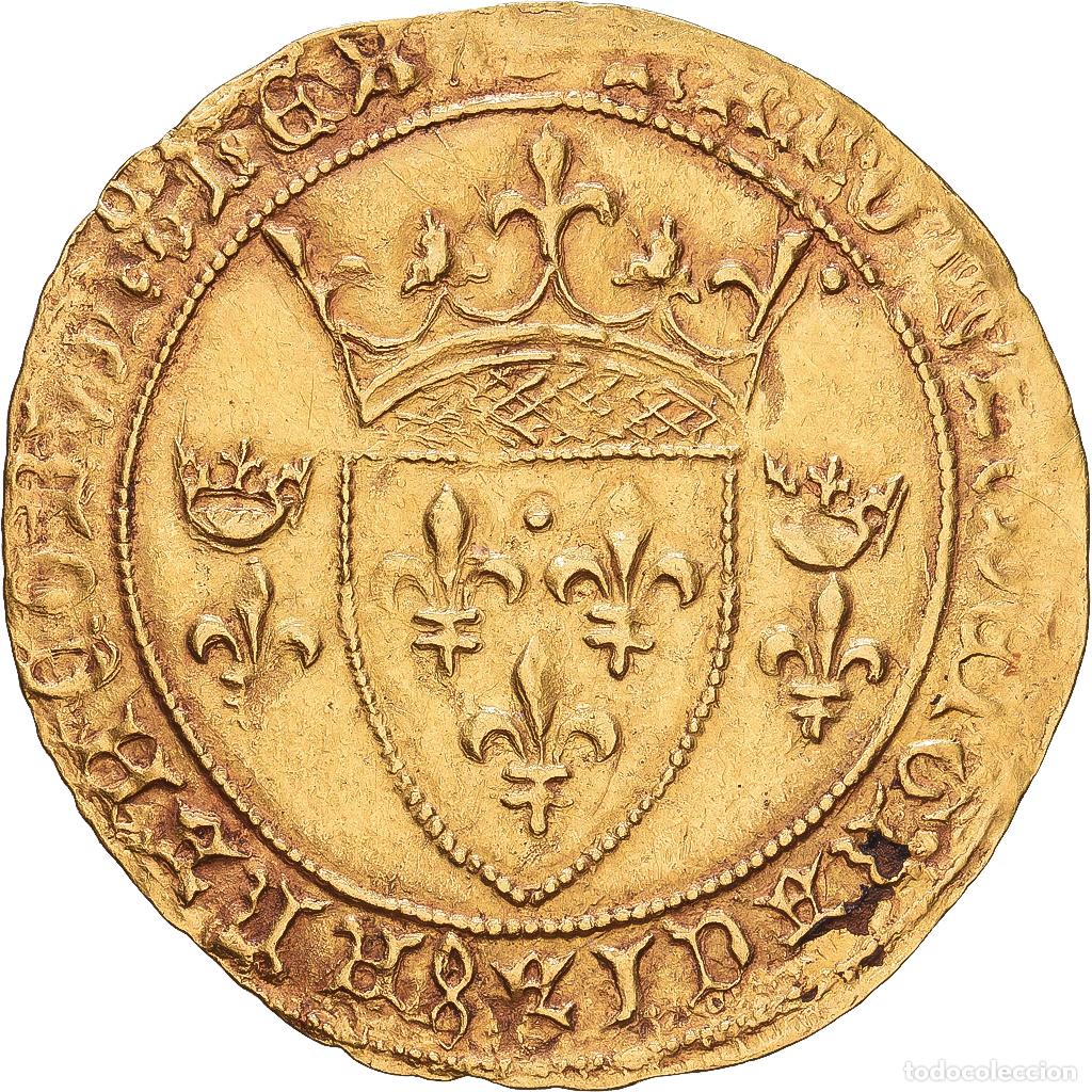 Monedas antiguas de Europa: [#1547925] Francia, Charles VII, &Eacute;cu d'or &agrave; la couronne, 1436, Montpellier, Oro, MBC+