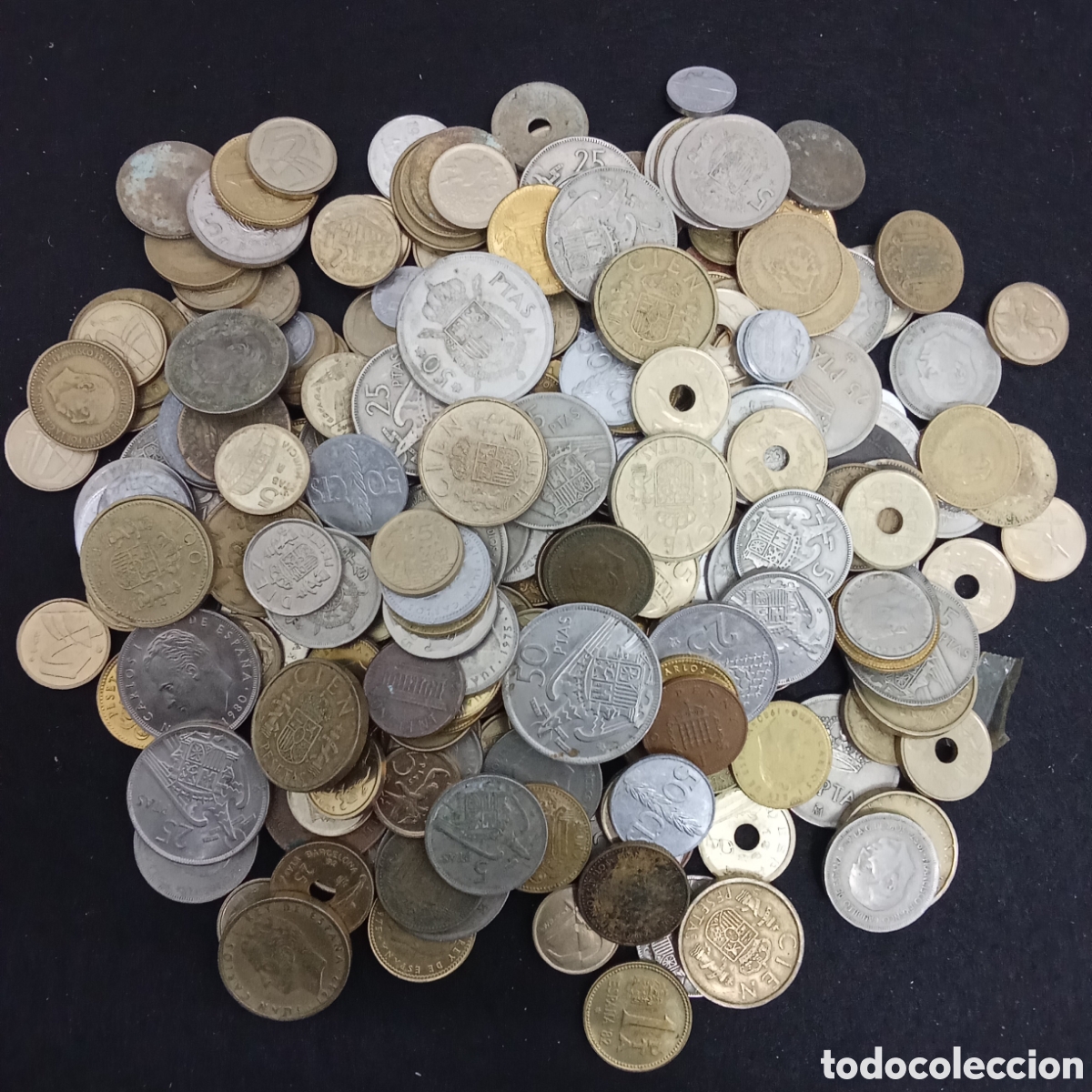Monedas antiguas de Europa: 1 kilo de monedas espa&ntilde;olas - Foto 2