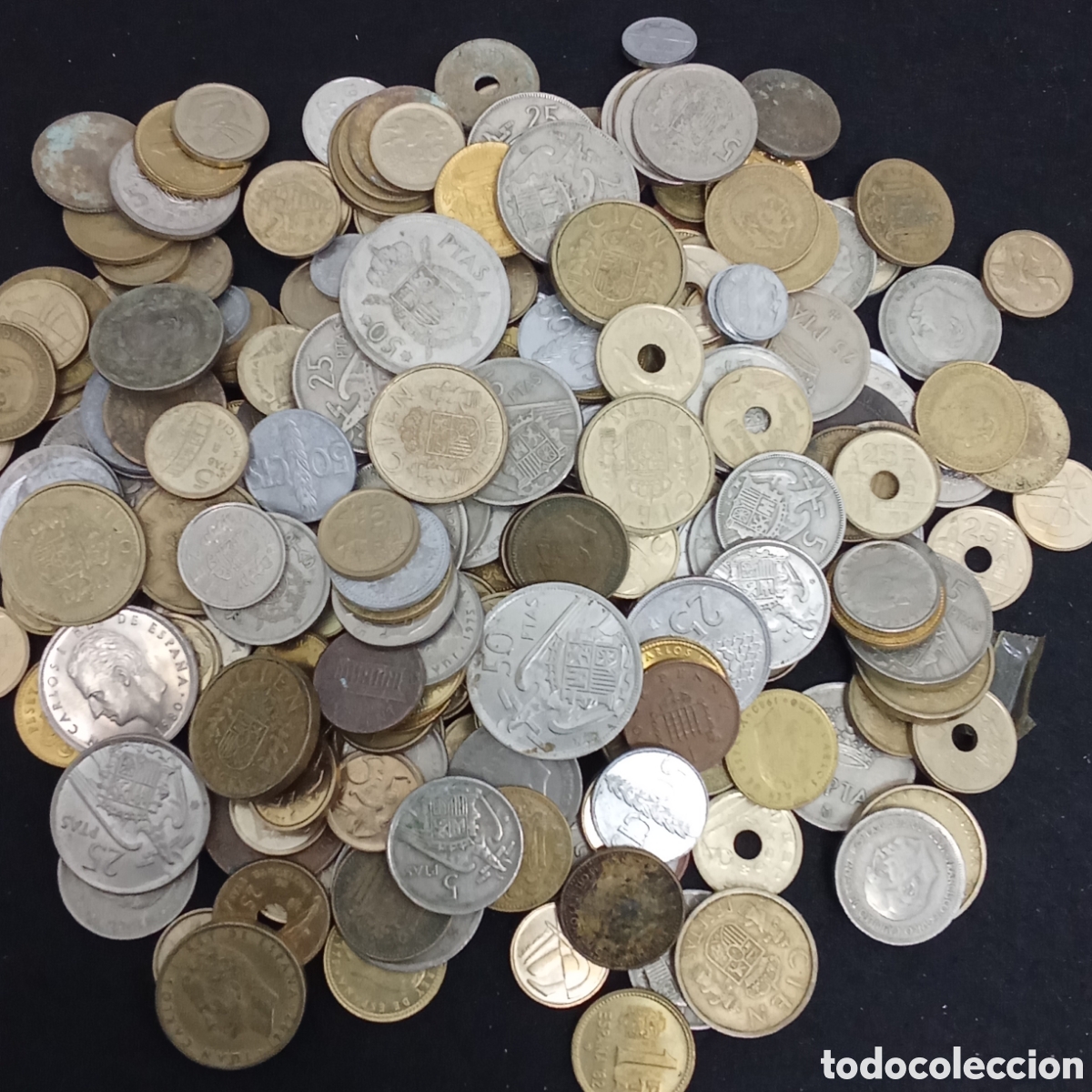 Moedas antigas da Europa: 1 kilo de monedas espa&ntilde;olas