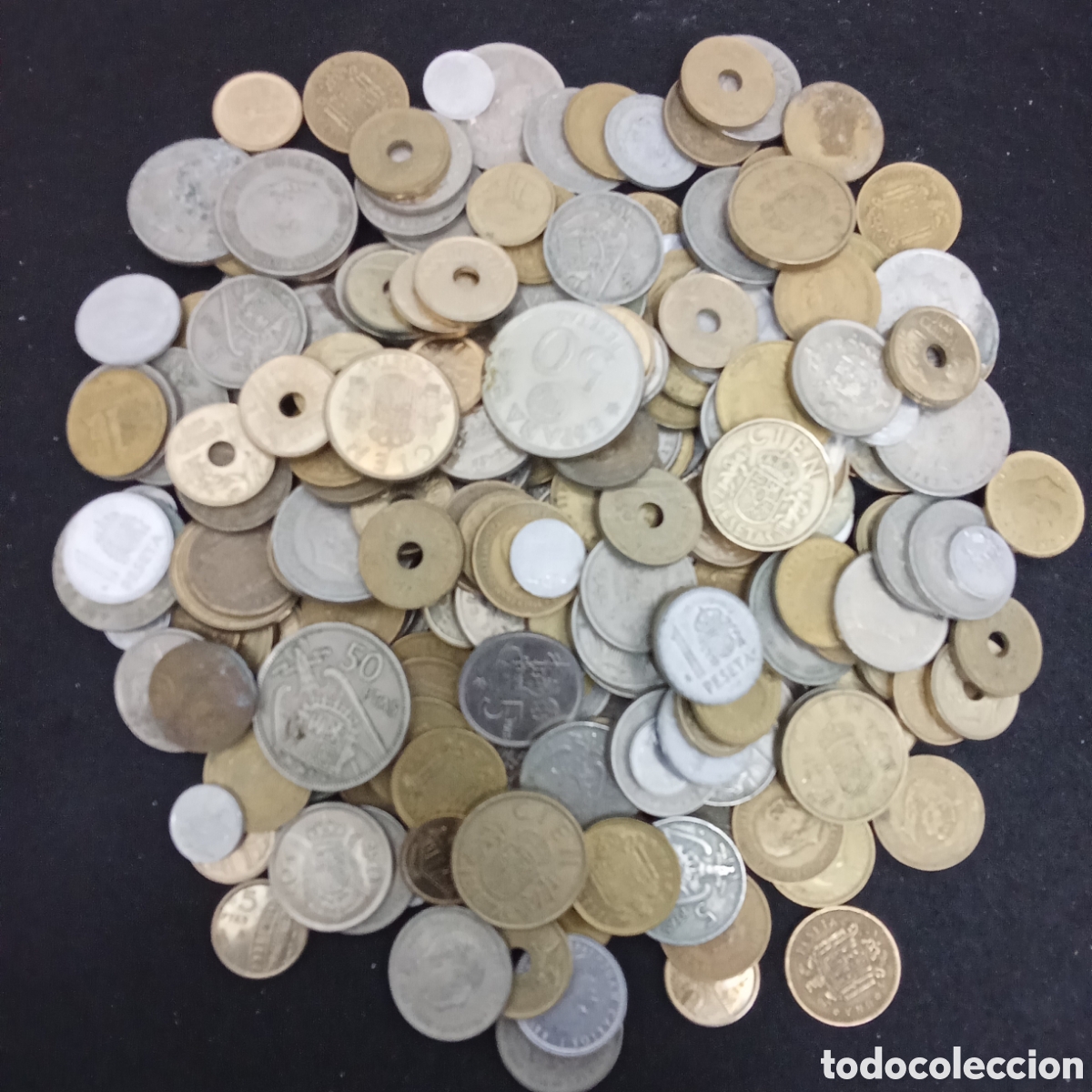 Monedas antiguas de Europa: 1 kilo de monedas espa&ntilde;olas - Foto 1