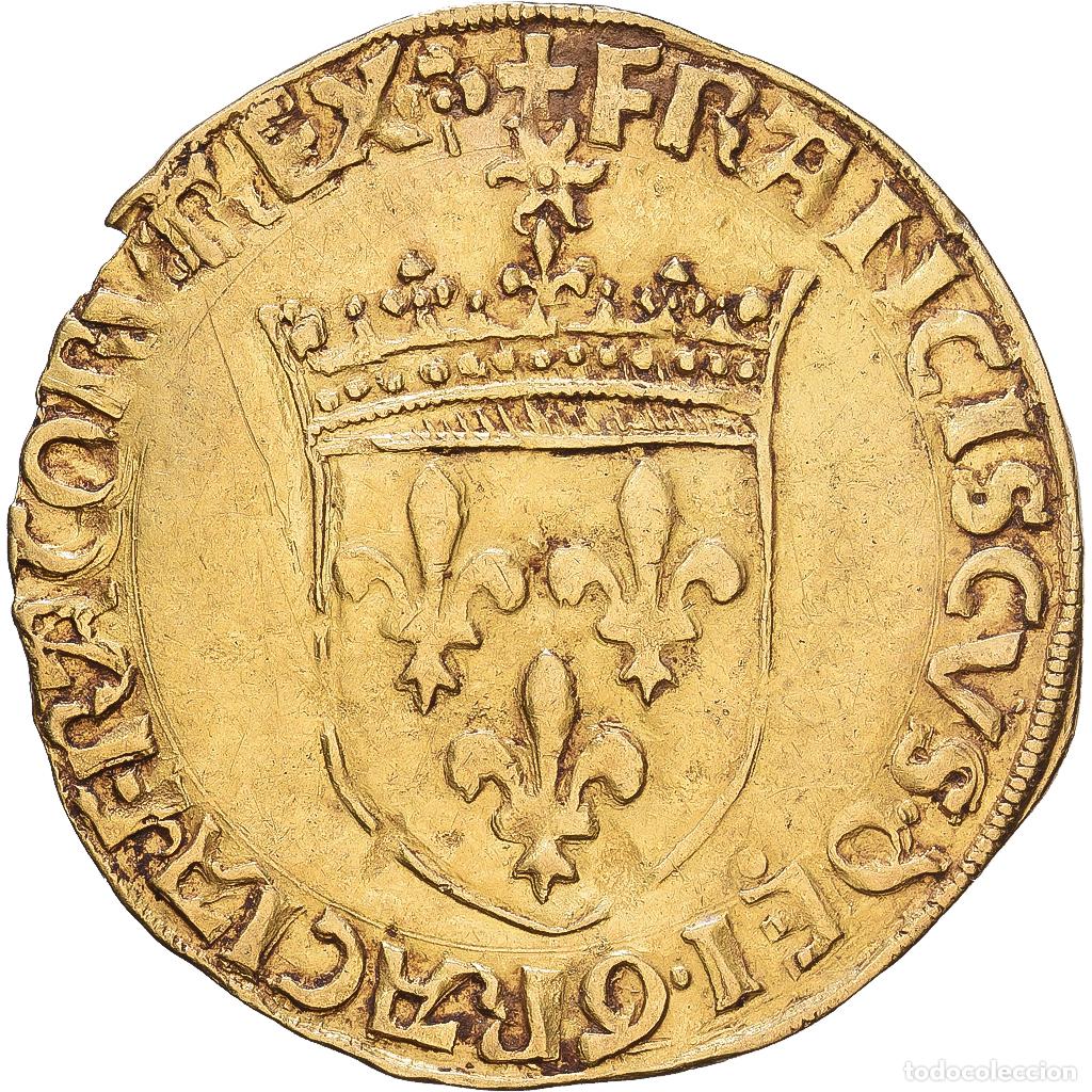 Old Coins of Europe: [#1547928] Francia, Fran&ccedil;ois Ier, &Eacute;cu d'or au soleil, apr&egrave;s 1519, Lyon, 5e type, Oro