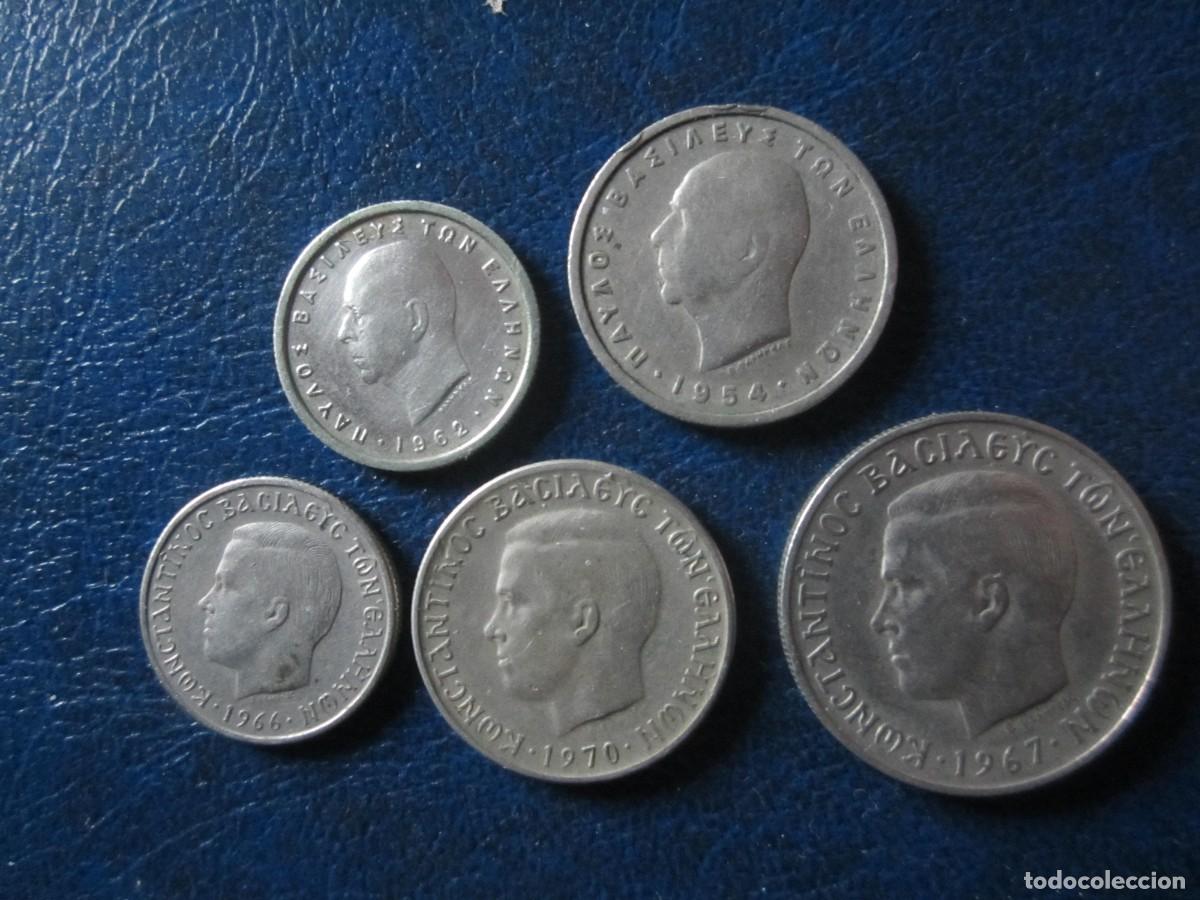 Monnaies anciennes de Europe: Reino de Grecia 50 50 lepta 1 1 & 2 Dracmas 1954 - 1970