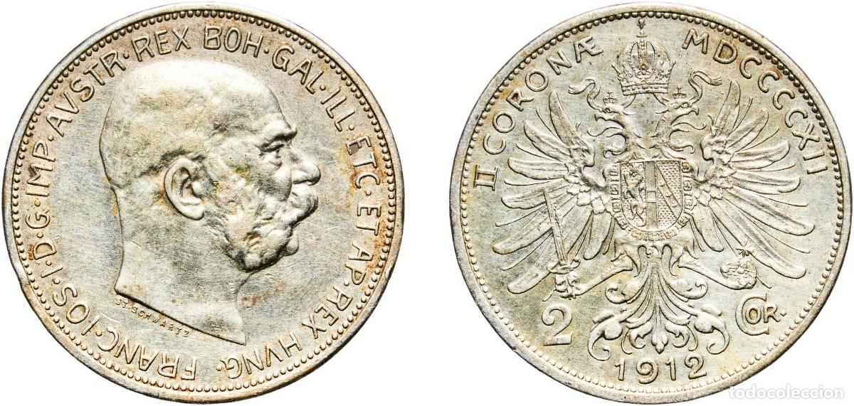 Monete antiche di Europa: Austria Austro-Hungarian Empire 1912 2 Corona - Franz Joseph I Silver (.835) Vienna Mint (10244500)