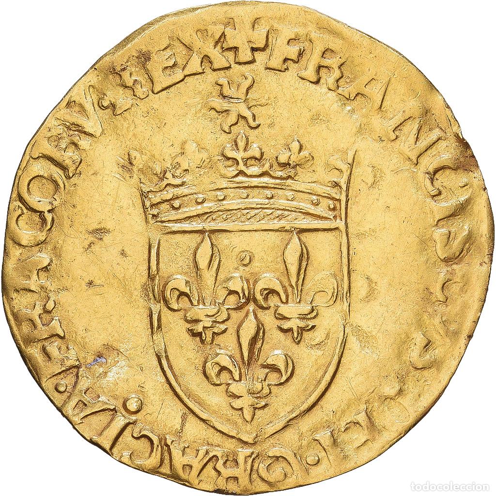 Monnaies anciennes de Europe: [#1547509] Francia, Fran&ccedil;ois Ier, &Eacute;cu d'or au soleil, 1519, Paris, 5e type, Oro, BC+