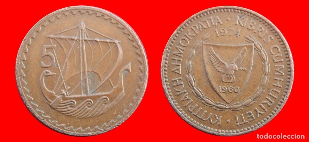 Monete antiche di Europa: 5 MILS 1974 CHIPRE-156610