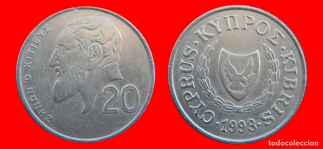Old Coins of Europe: 20 CENTIMOS 1993 CHIPRE-156621