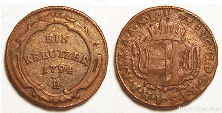 Alte M&uuml;nzen aus Europa: AUSTRIA ESTADOS - FURTHER - 1 KREUTZER - 1794H - COBRE - REF&ordf;: KM#19