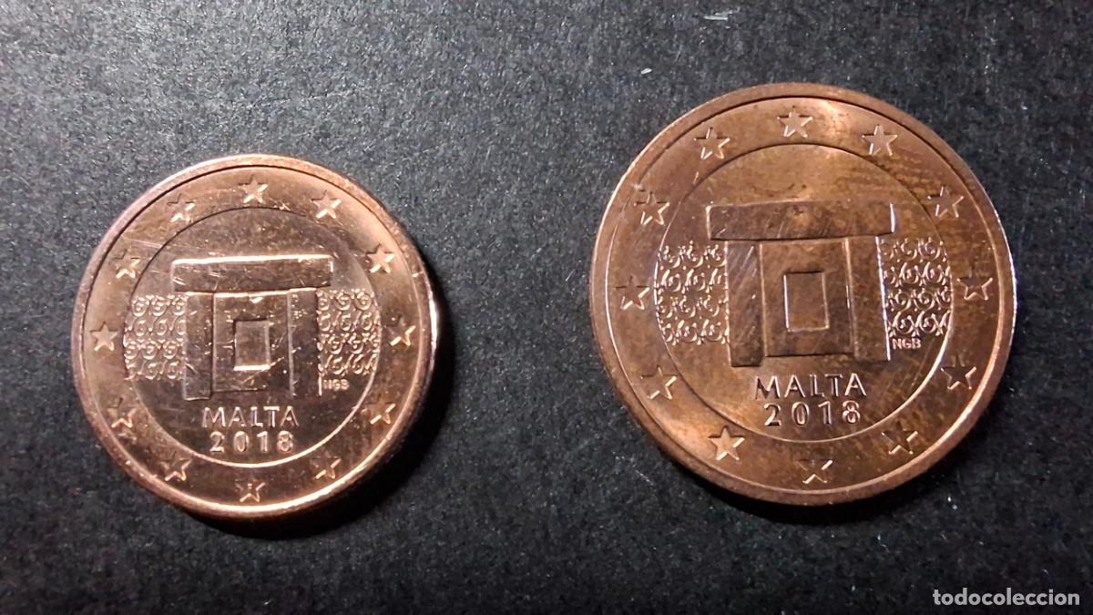 Monedas antiguas de Europa: MALTA 1 y 2 Cent Euro 2018 KM 125-126
