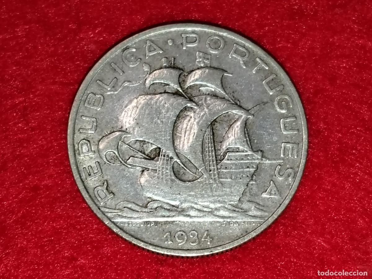 Monedas antiguas de Europa: MONEDA DE PLATA 5 ESCUDOS REPUBLICA PORTUGUESA 1934 CARABELA