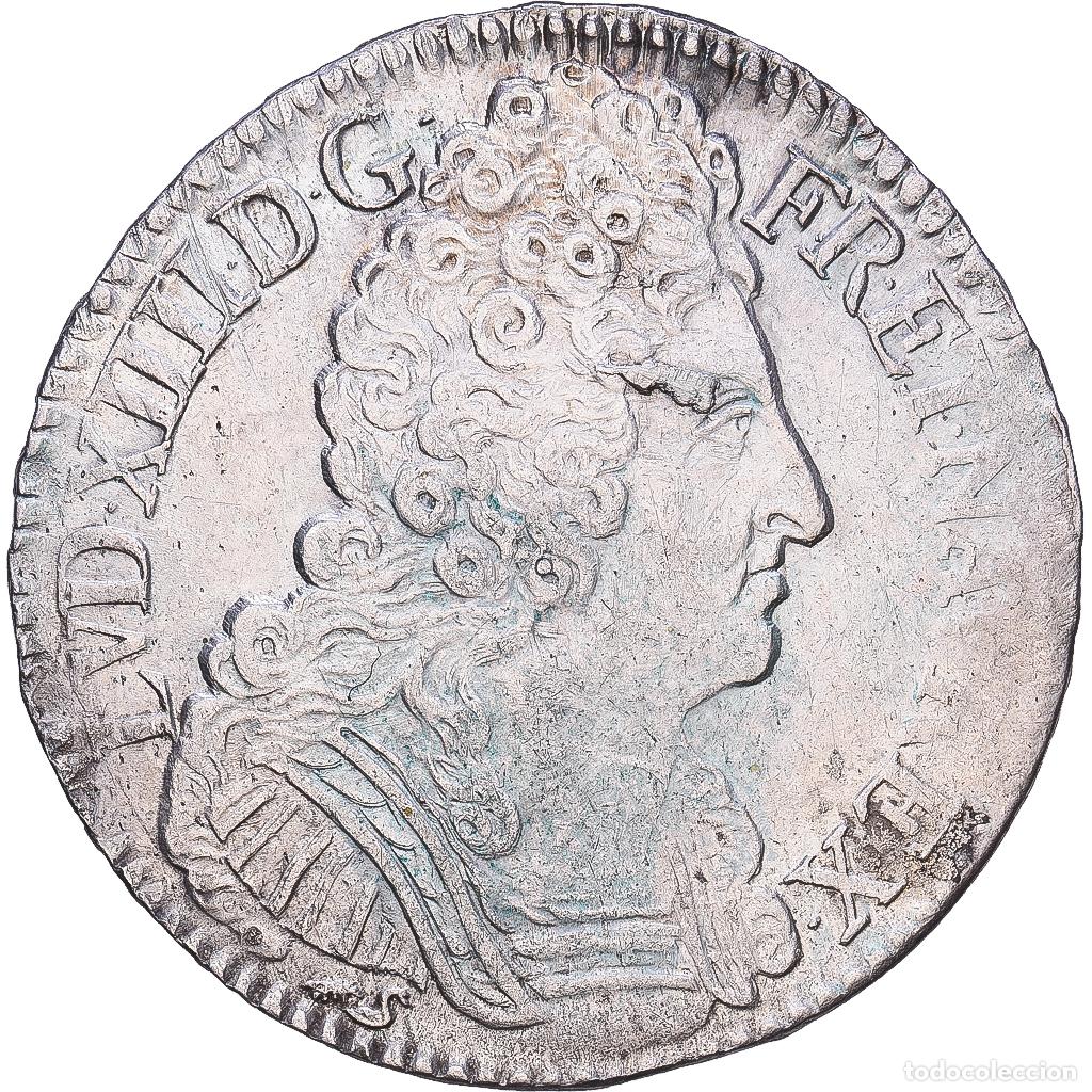 Monnaies anciennes de Europe: [#1547548] Francia, Louis XIV, Ecu aux 3 couronnes, 1709, Rouen, Plata, MBC+, Gadoury:229