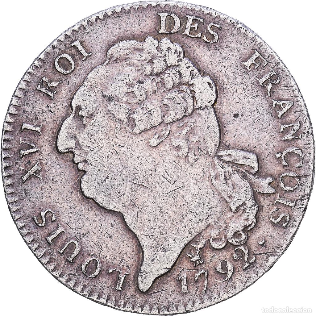 Monedas antiguas de Europa: [#1547585] Francia, Louis XVI, &Eacute;cu de 6 livres fran&ccedil;ois, 1792 / AN 4, Limoges, Plata, BC+