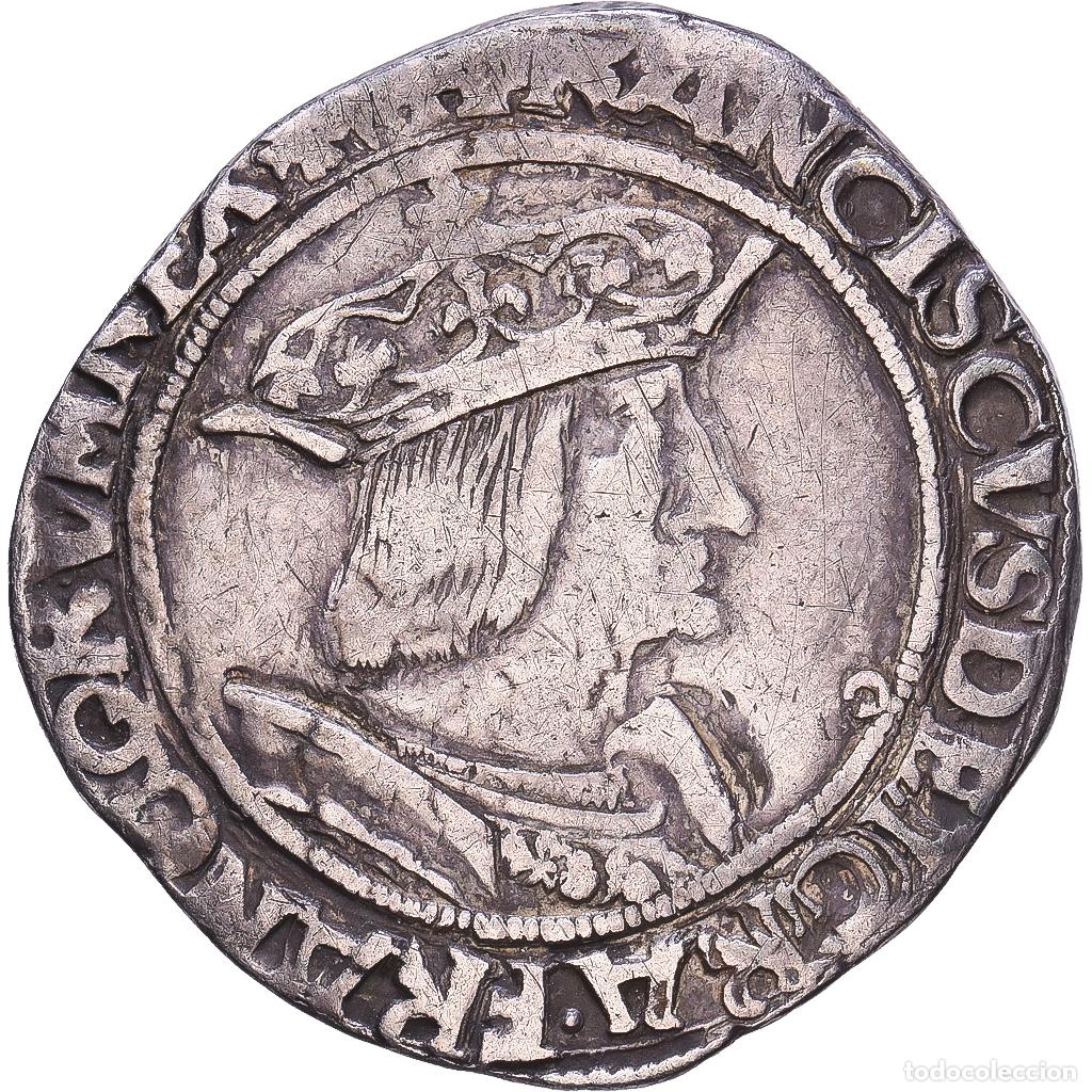Monedas antiguas de Europa: [#1547551] Francia, Fran&ccedil;ois Ier, Teston, Before 1540, Lyon, 10e type, Plata, BC+