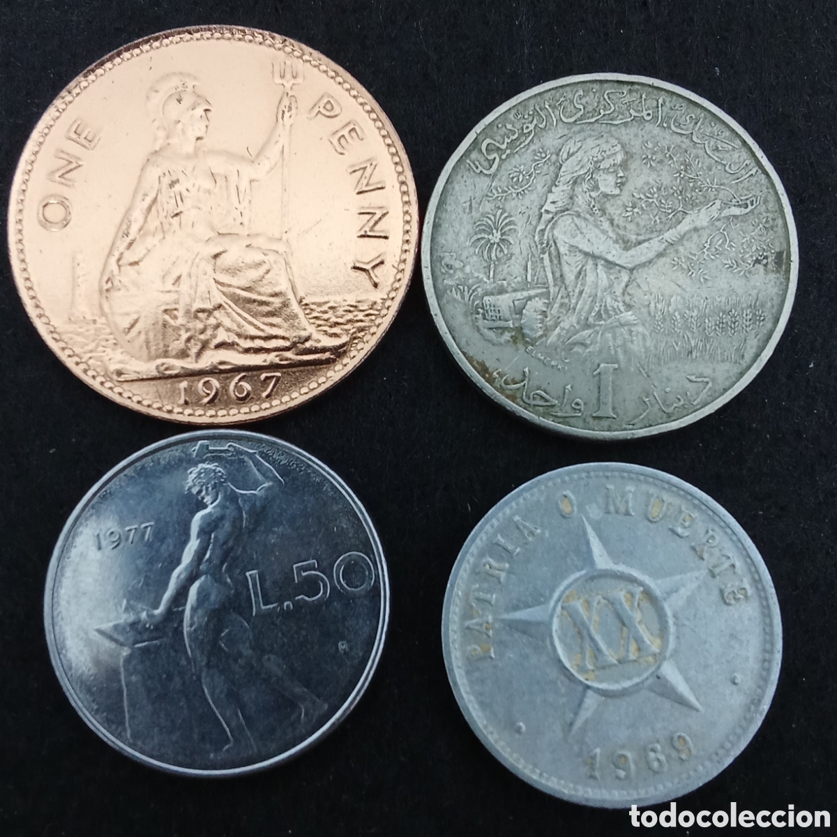 Monete antiche di Europa: Lote 4 monedas distintas internacionales