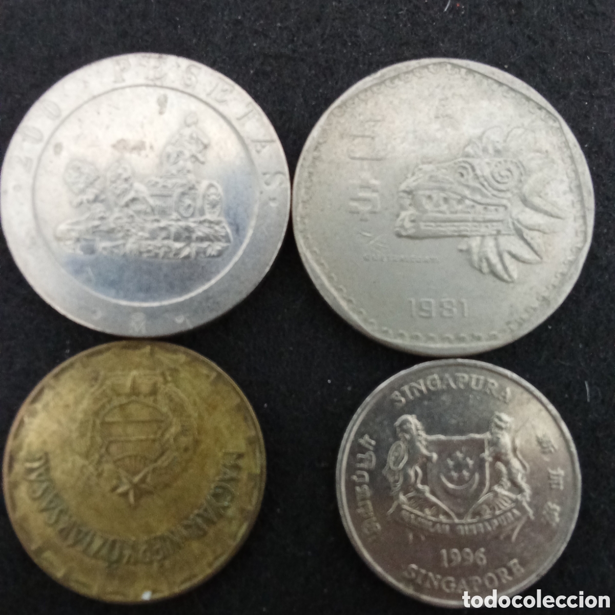Moedas antigas da Europa: Lote 4 monedas distintas internacionales