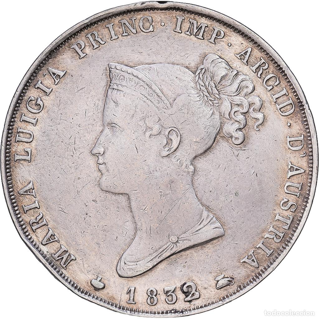 Old Coins of Europe: [#1203437] Duchy of Parma and Piacenza, PARMA, Maria Luigia, 5 Lire, 1832, Parma, Plata