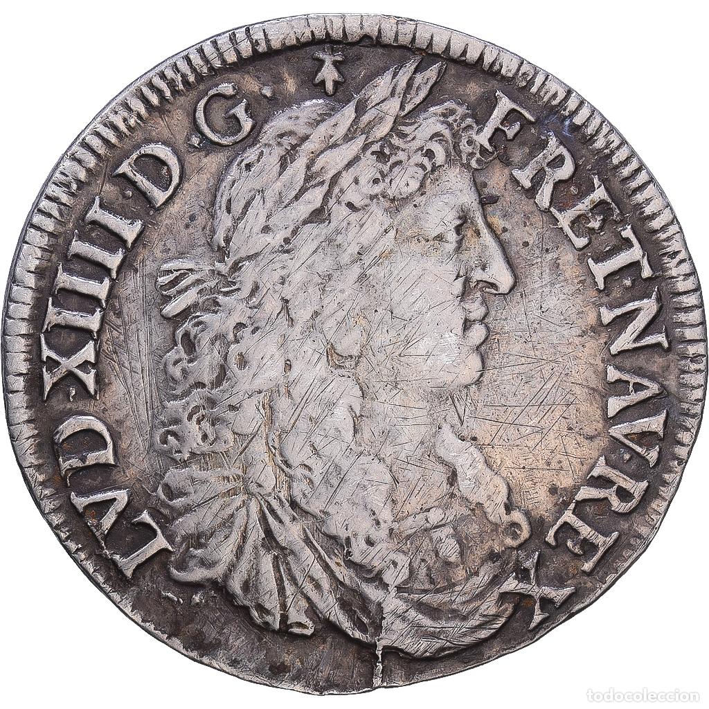 Monnaies anciennes de Europe: [#1547879] Francia, Louis XIV, 1/2 &Eacute;cu au buste juv&eacute;nile, 1672, Rennes, Plata, BC+