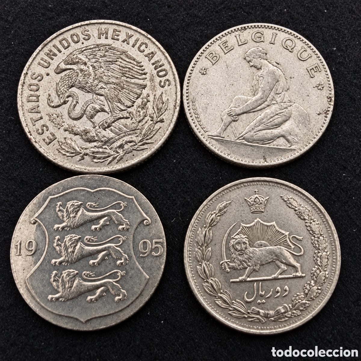 Monete antiche di Europa: Lote 4 monedas distintas internacionales