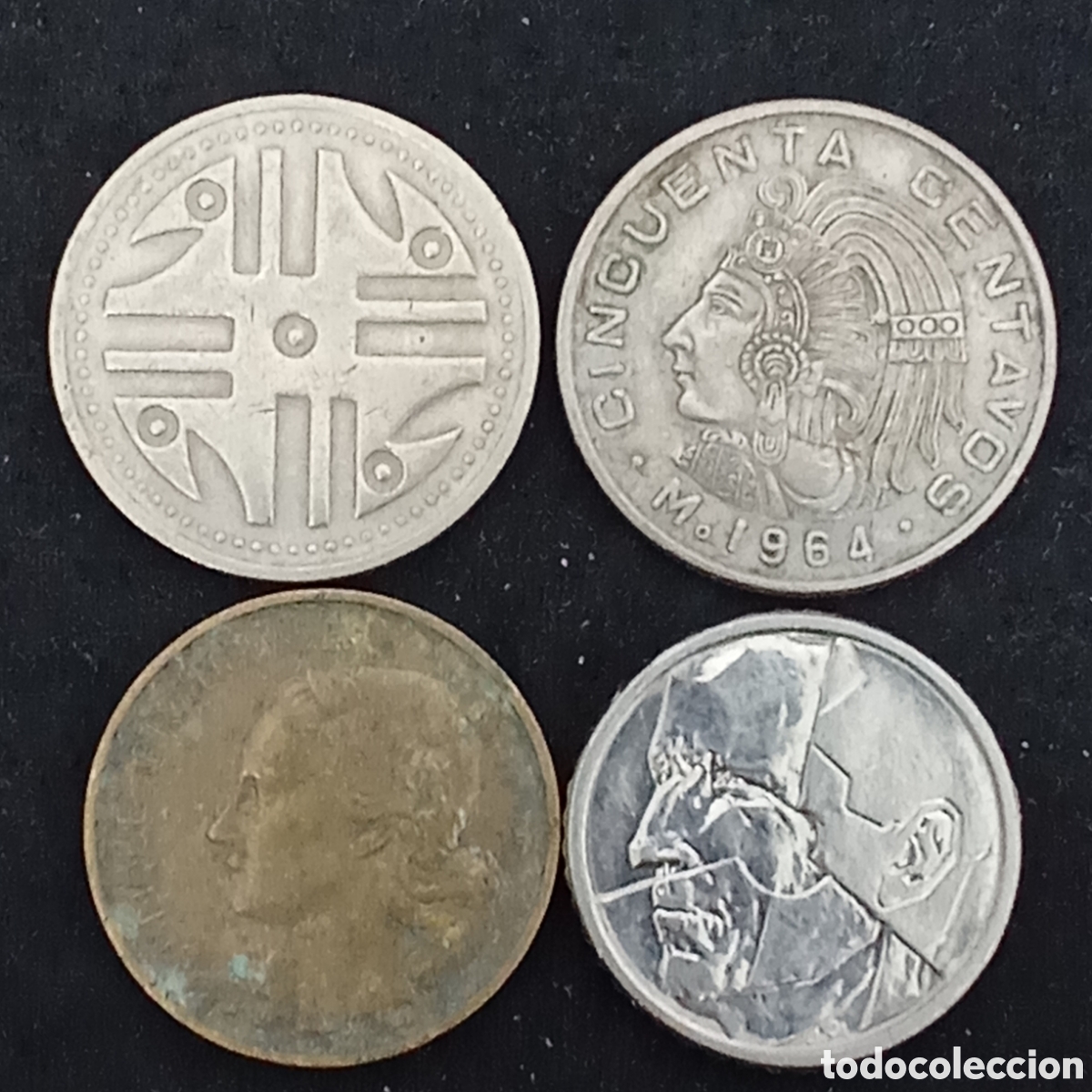 Monedas antiguas de Europa: Lote 4 monedas distintas internacionales