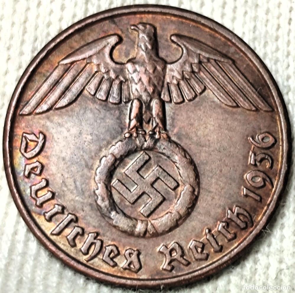 Moedas antigas da Europa: Alemania Tercer Reich 1 Reichspfennig 1936 B. Lote 1091 Leer