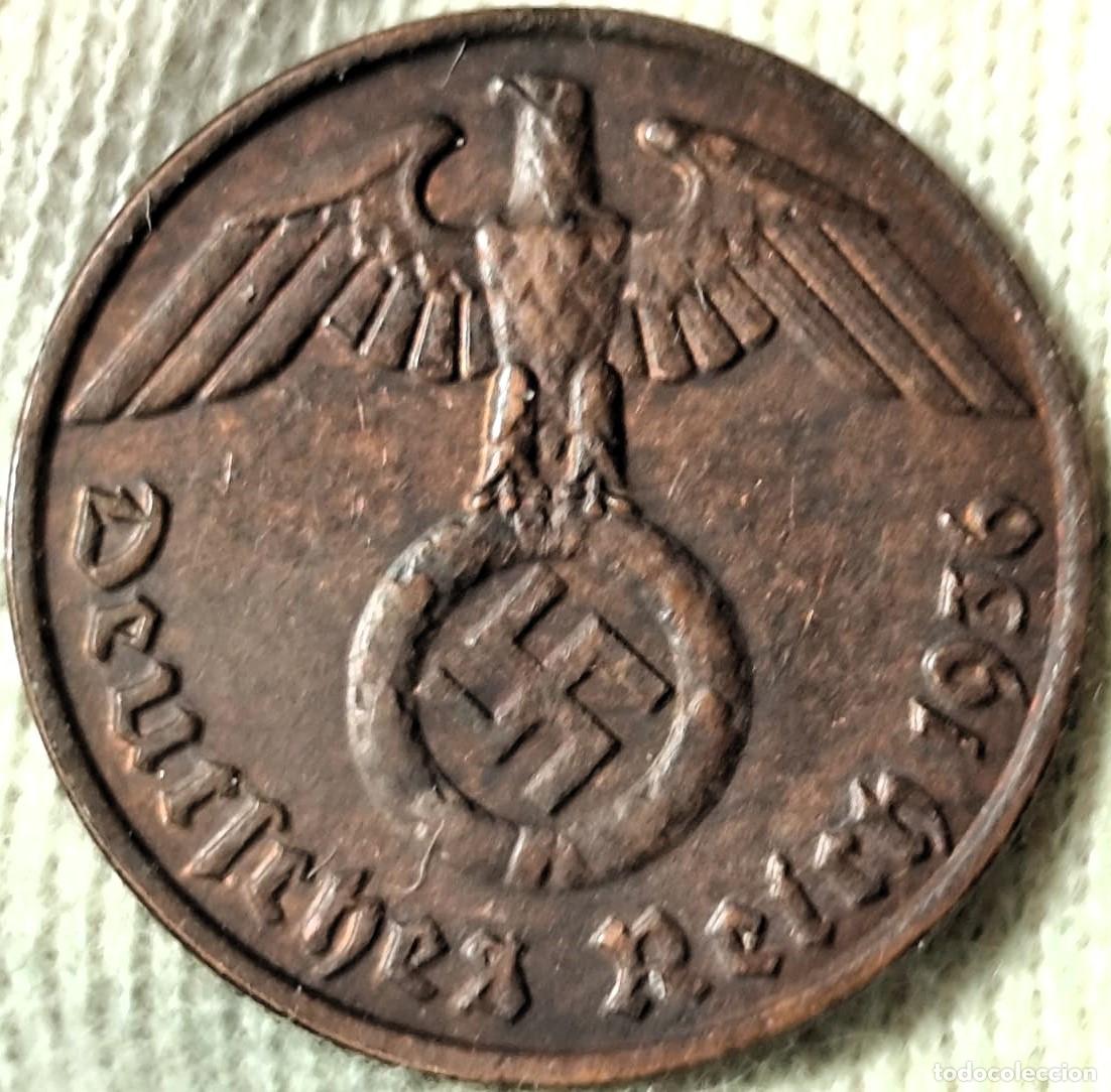 Old Coins of Europe: Alemania Tercer Reich 1 Reichspfennig 1936 D. Lote 1095