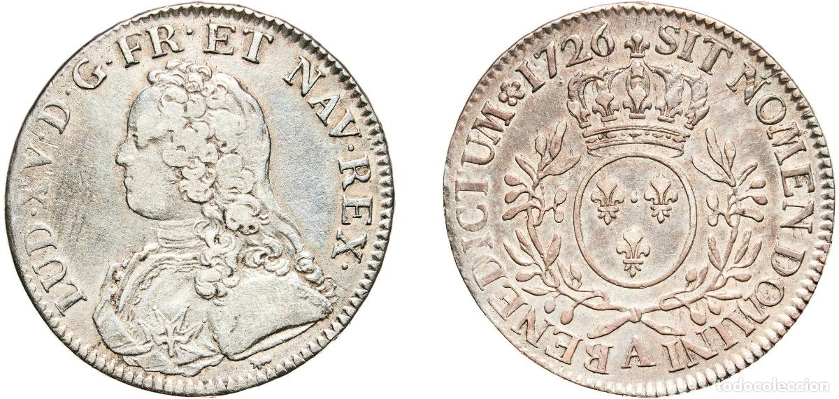 Alte M&uuml;nzen aus Europa: France Kingdom 1726 A 1 &Eacute;cu - Louis XV Silver (.917) Paris Mint (8114701) 29.31g VF Dy royales 167