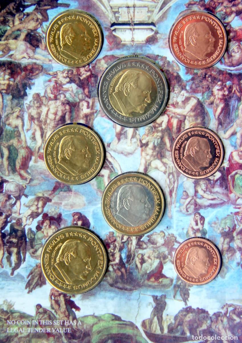 Alte M&uuml;nzen aus Europa: VATICANO ND JUAN PABLO II cartera EURO 1 CENT a 2 EUR - prueba (no oficial) EURO PATTERN