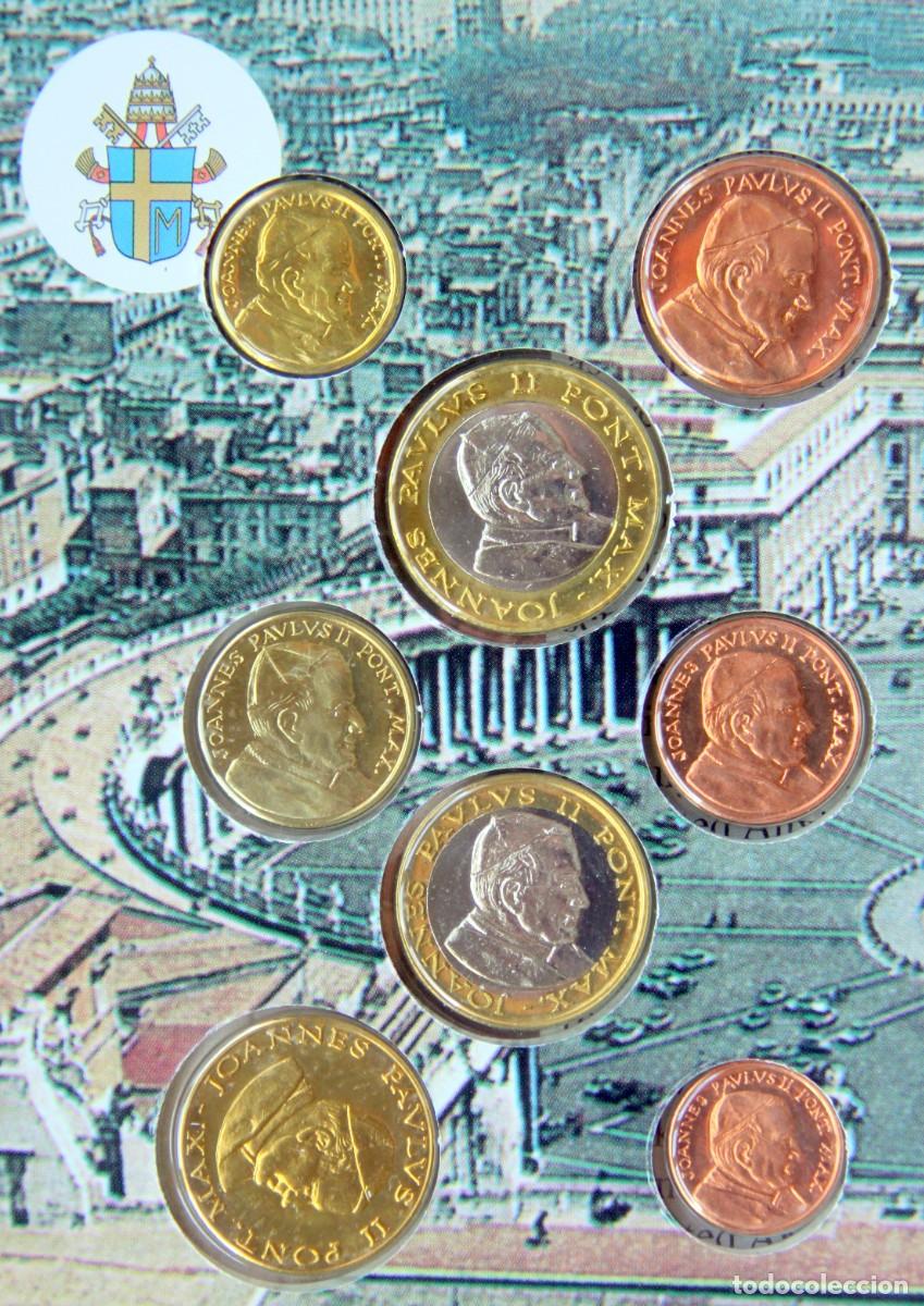 Moedas antigas da Europa: VATICANO 2004 JUAN PABLO II cartera EURO 1 CENT a 2 EUR - prueba (no oficial) EURO PATTERN