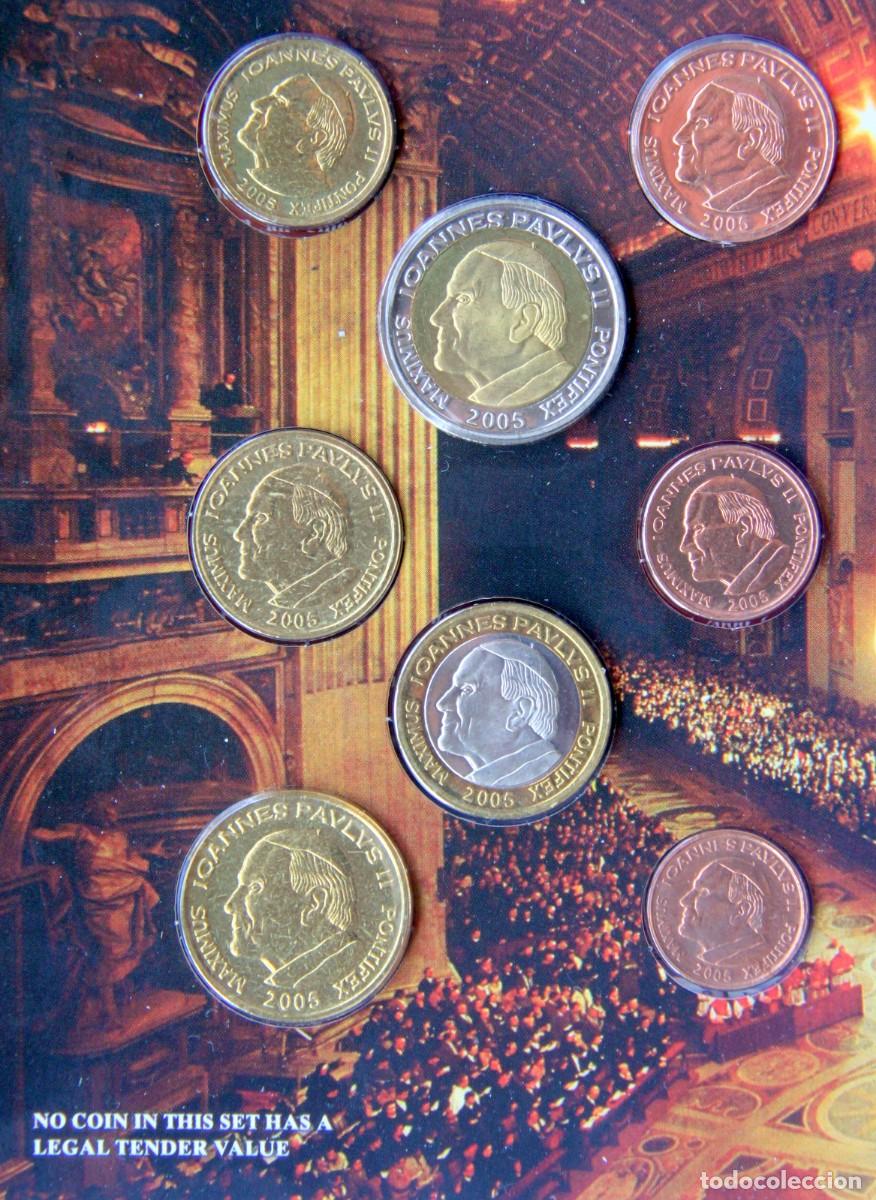 Old Coins of Europe: VATICANO 2005 JUAN PABLO II cartera EURO 1 CENT a 2 EUR - prueba (no oficial) EURO PATTERN