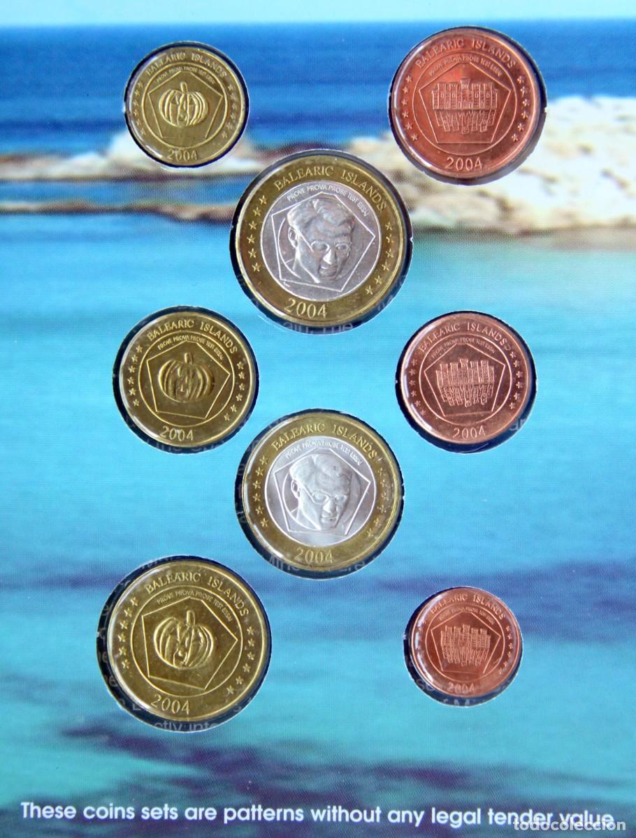 Moedas antigas da Europa: ISLAS BALEARES 2004 cartera EURO 1 CENT a 2 EUR - prueba (no oficial) EURO PATTERN