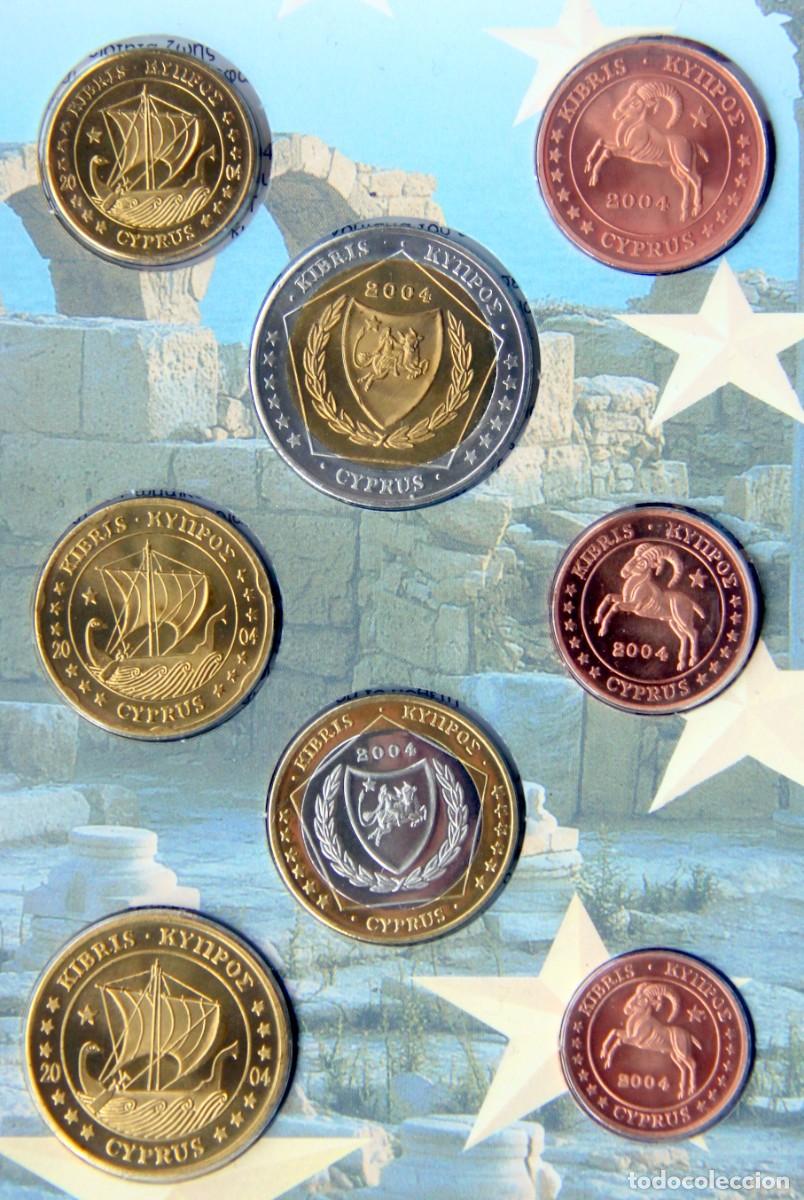 Moedas antigas da Europa: CHIPRE 2004 cartera EURO 1 CENT a 2 EUR - prueba (no oficial) EURO PATTERN