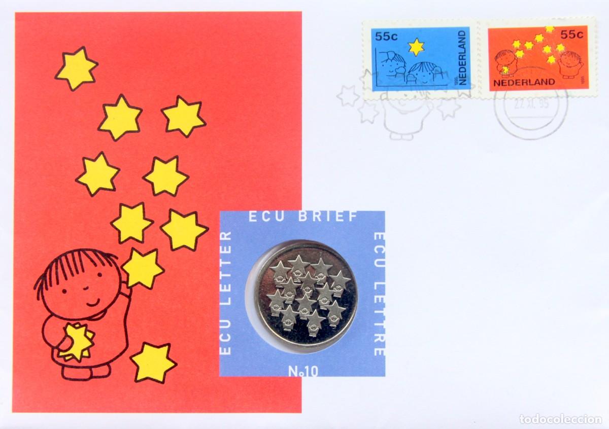 Monedas antiguas de Europa: CARTA NUMISMATICA/MONEDA CONMEMORATIVA FDC HOLANDA 1 ECU 1995 ECU BRIEF n&deg;10 DICK BRUNA