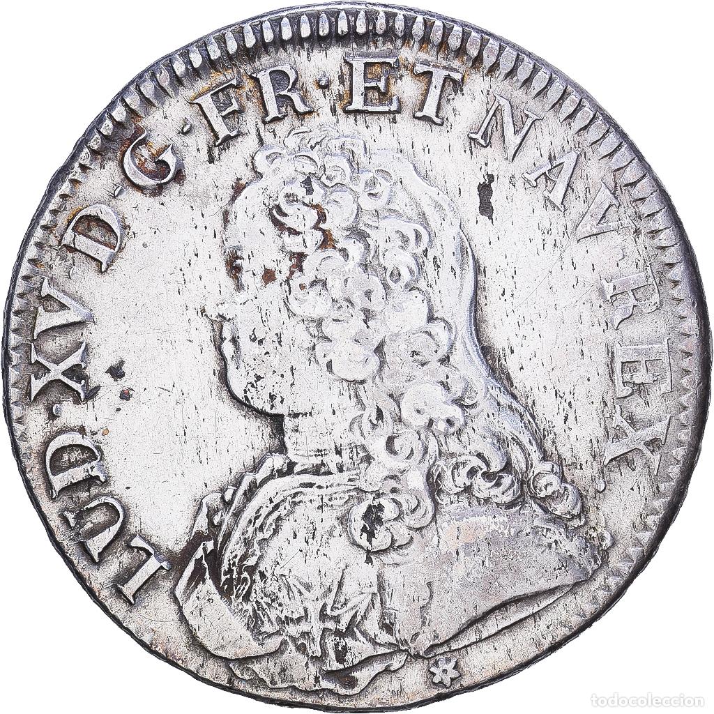 Monete antiche di Europa: [#1547767] Francia, Louis XV, Ecu aux branches d'olivier, 1738, Caen, Plata, BC+