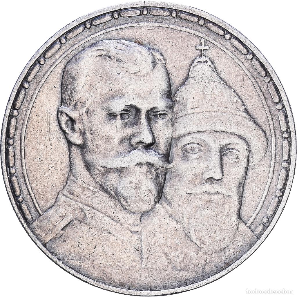 Monete antiche di Europa: [#1547846] Rusia, Nicolas II, 1 Rouble, Romanov Dynasty, 1913, Saint Petersburg, Plata, MBC